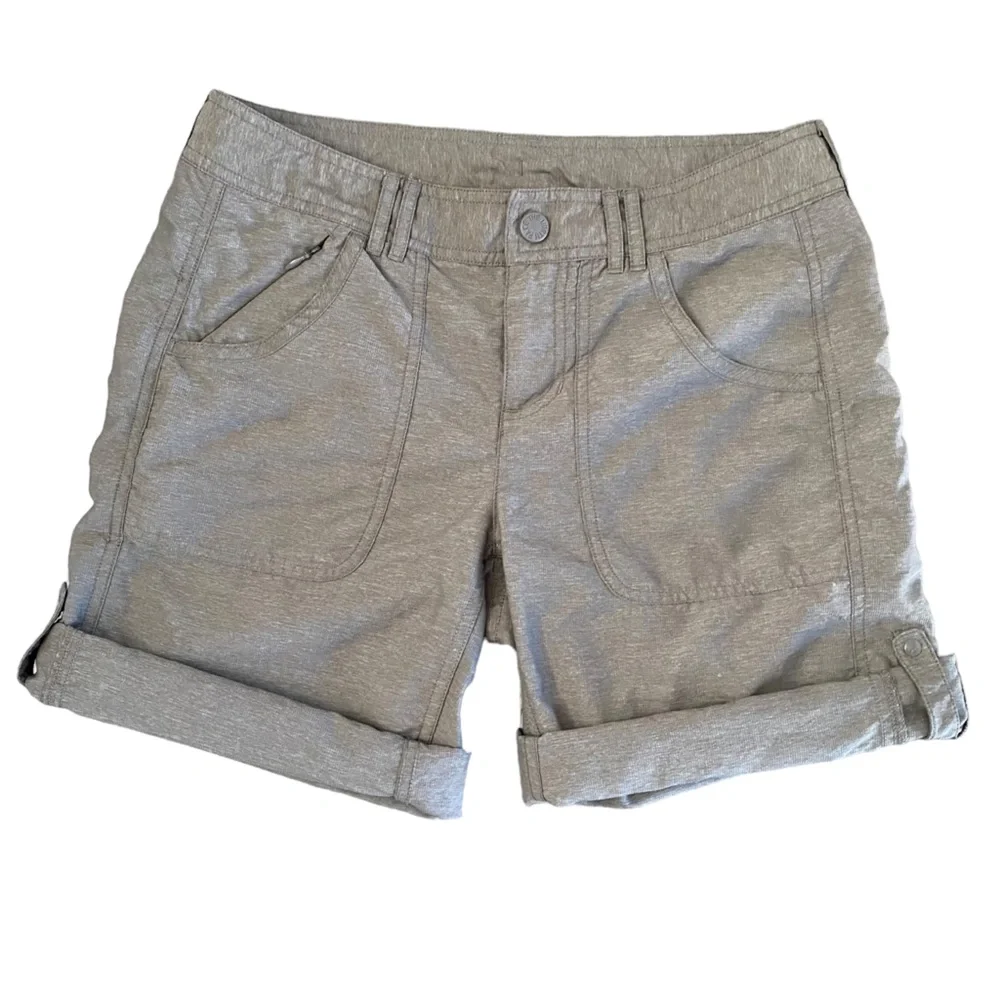 North Face Heather Brown Adjustable Hem Nylon Blend Shorts 4 - Picture 5 of 16
